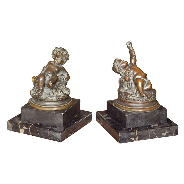 Pair of C. Nisini of Roma Bronze  Statues For Sale