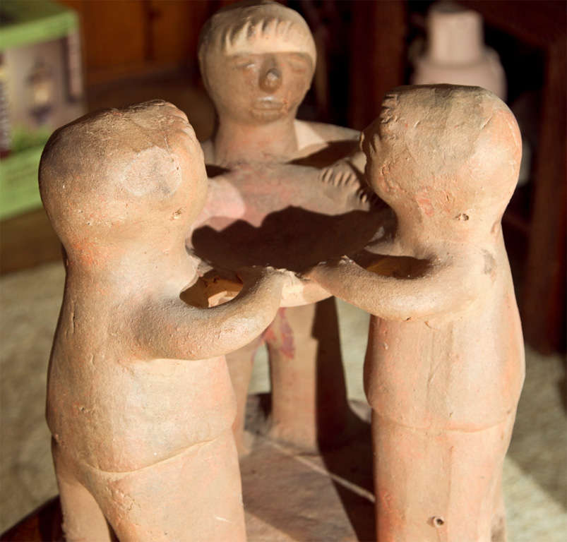 Mexican Aztec  Clay  Pottery  Sculpture  Children For Sale