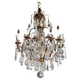 16   LIGHT BRONZE  AND  BACCARAT  CRYSTAL  CHANDELIER