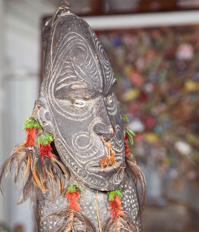 Carved  Wooden  Med  Irion  Java  Asmet  Tribe  Man
