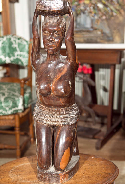 African  Woman  Figure of Solid Rosewood