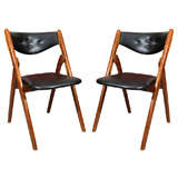 Set of Four Mid Century Folding Chairs Attributed to Allan Gould