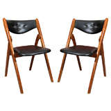 Set of Four Mid Century Folding Chairs Attributed to Allan Gould