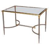 Art Deco Steel and Dore Bronze Table in the Style of Jansen
