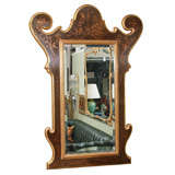 Beveled Chinoiserie mirror With Gold Leaf Finish