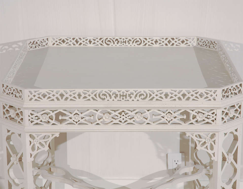 Carved George the III Chinese Chippendale Style Center Table