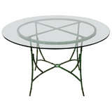 Faux Painted Tortoise Metal Bamboo Table