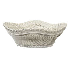 Italian Ceramic Woven Basket