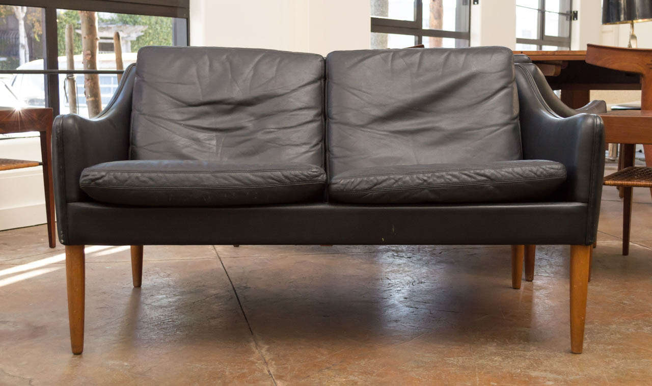 Mid-Century Modern Hans Olsen - Leather Two Seater Sofa