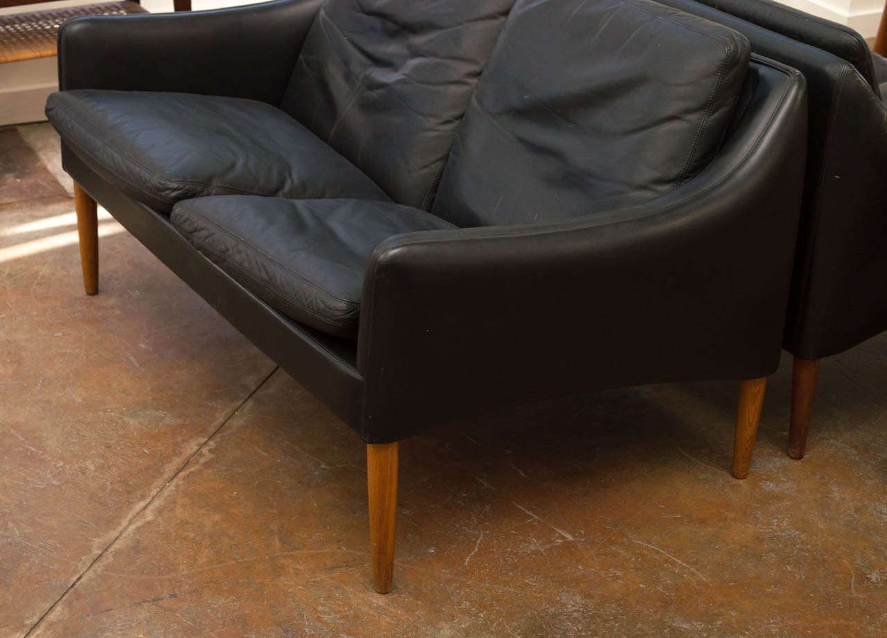 Danish Hans Olsen - Leather Two Seater Sofa