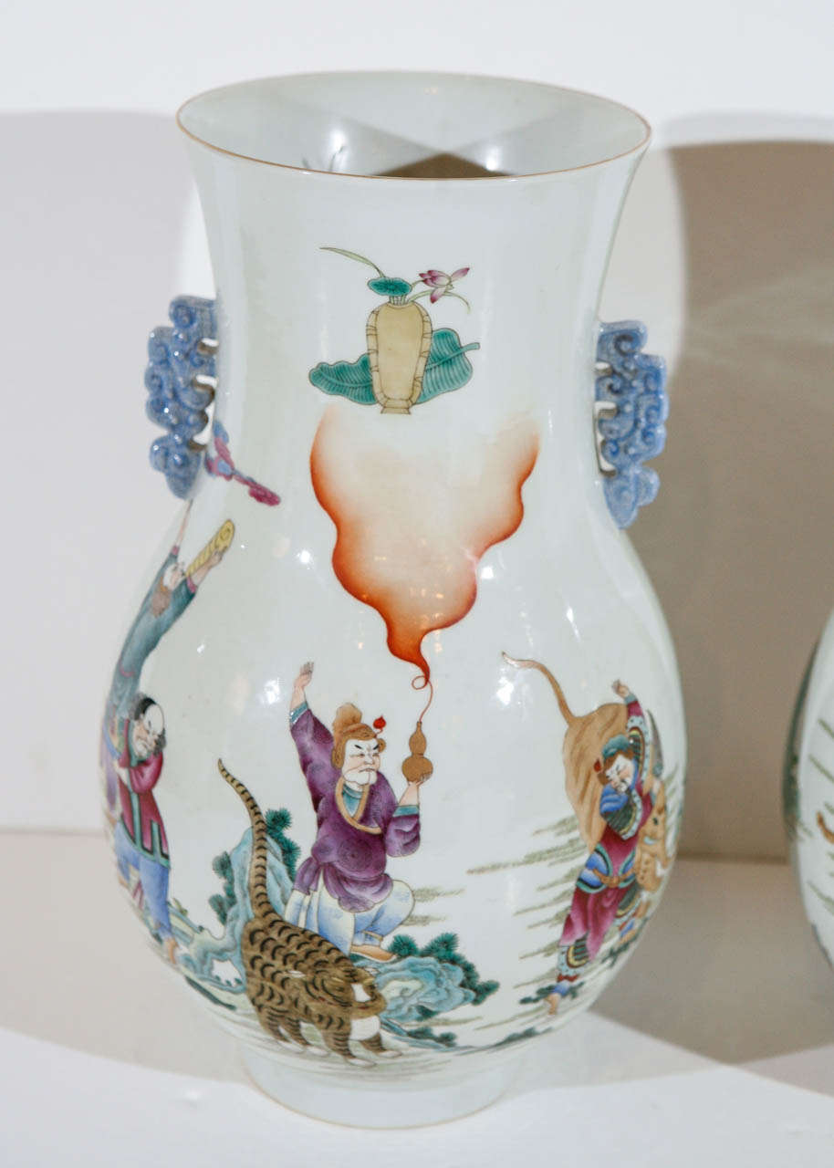 Chinese Colorful Republic Period Vases