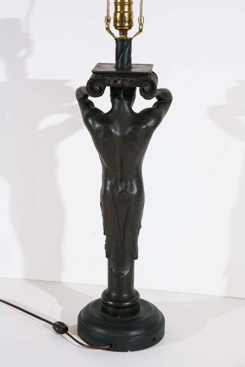 Lead Two, Atlantid-Style Figural Lamps For Sale