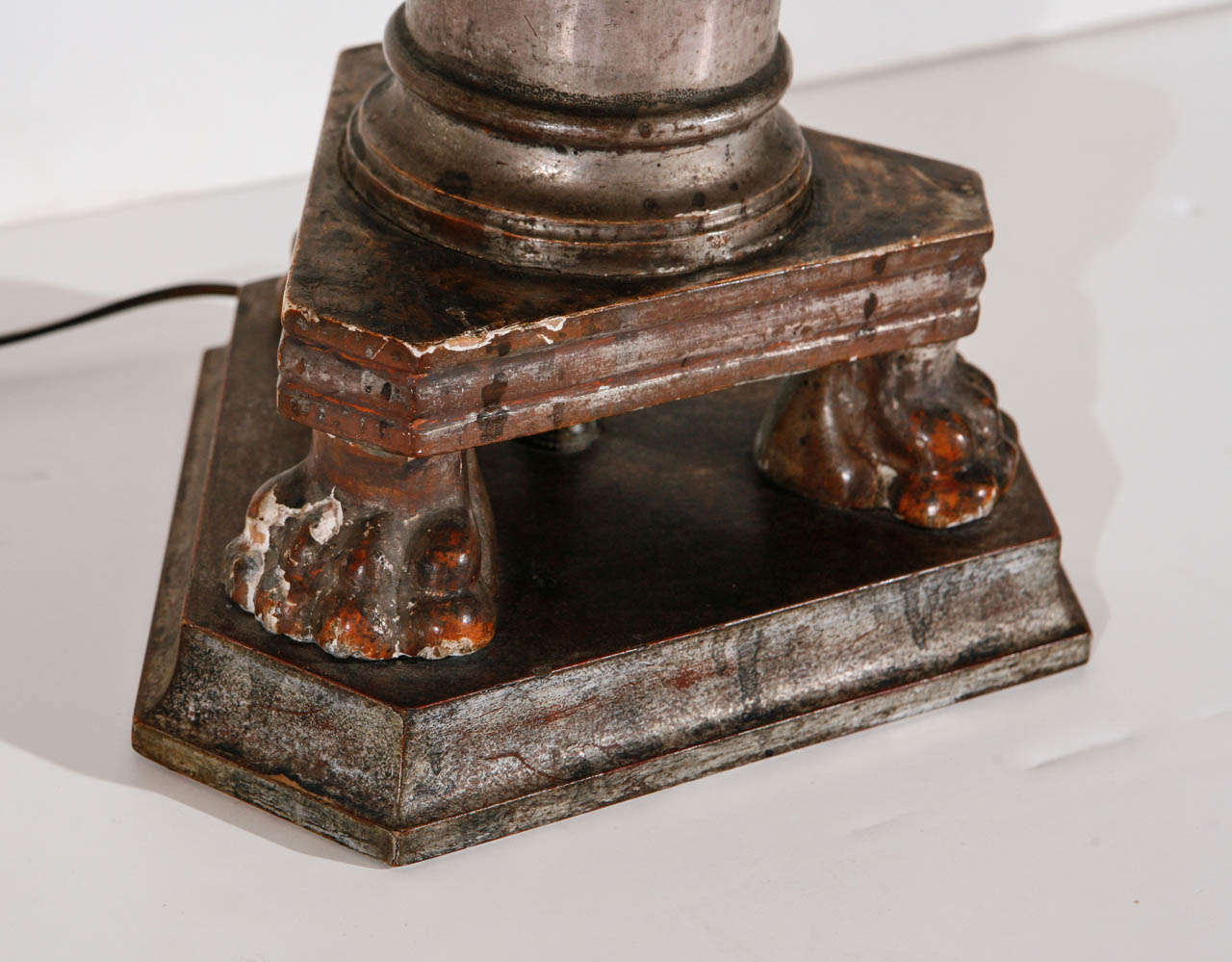 Italian Silver Gilt Candlestick Lamps For Sale at 1stDibs silver