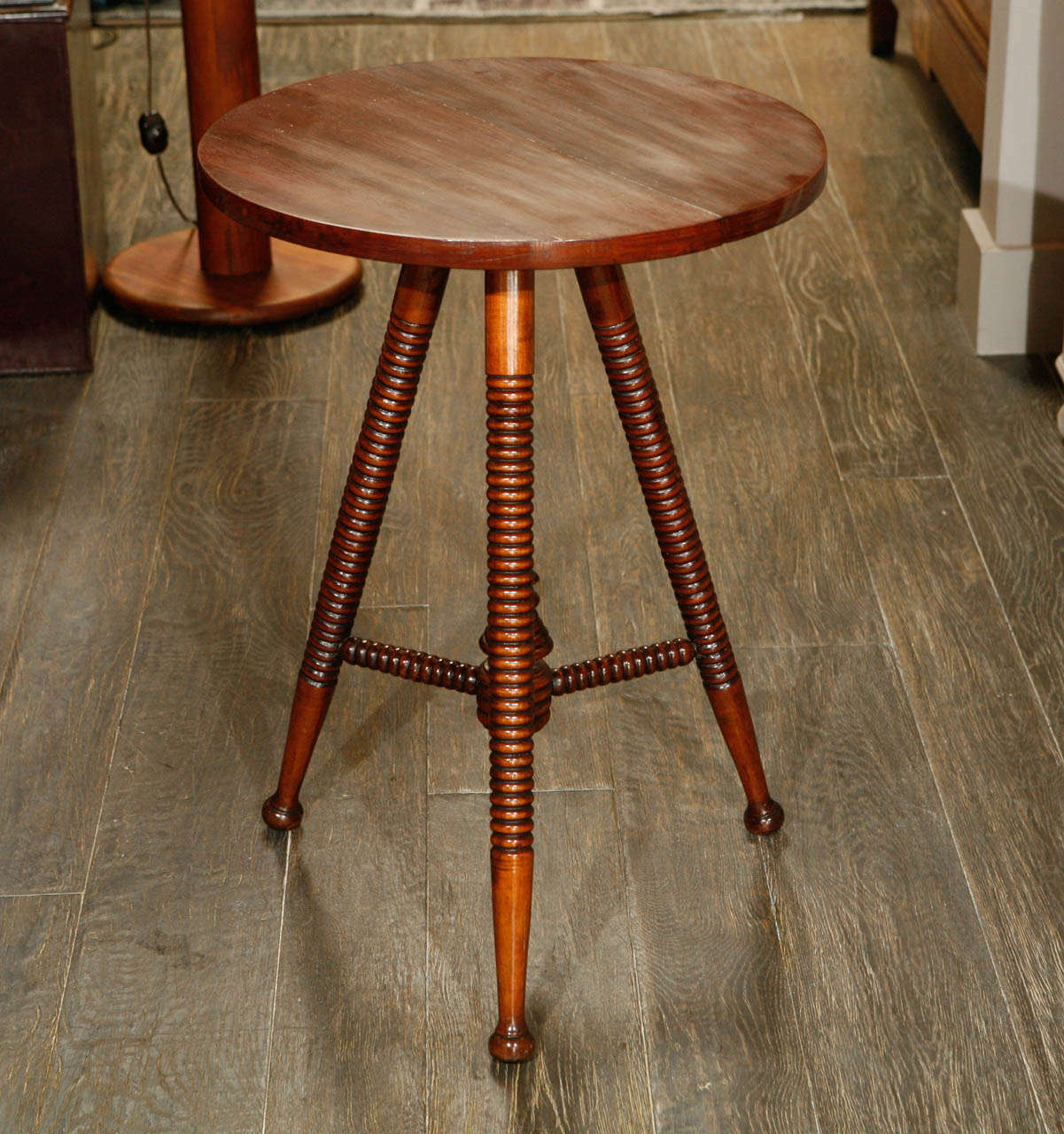 French Tripod Bobbin Legs Table, Circa 1870