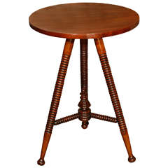 French Tripod Bobbin Legs Table, Circa 1870