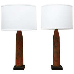 Belgian Wooden Foundry Element Lamps (s), Circa 1880