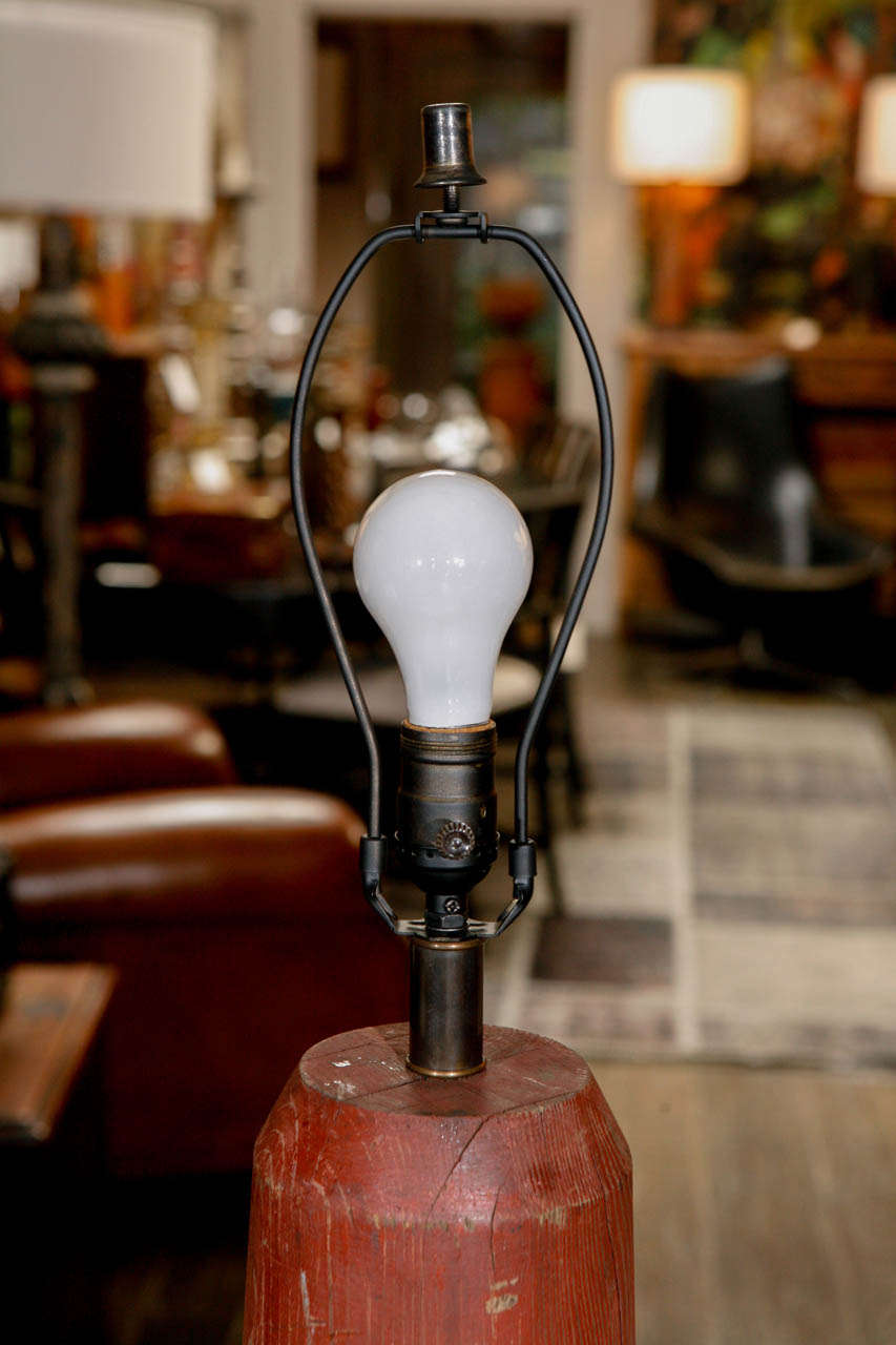 Belgian Wooden Foundry Element as a Lamp, circa 1880