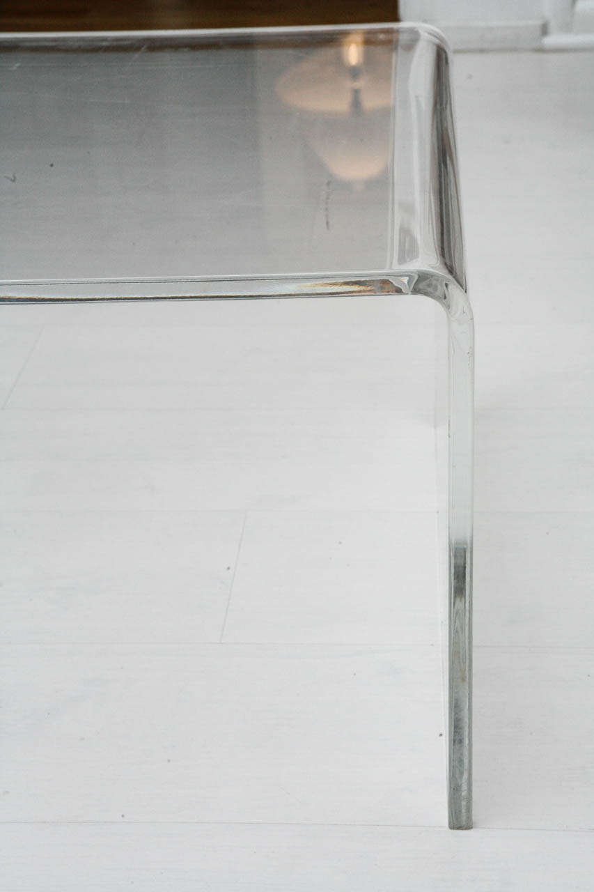 Minimalist Vintage Lucite Waterfall Coffee Table