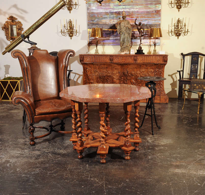 Handsome Louis XIII-Style Octagonal Table