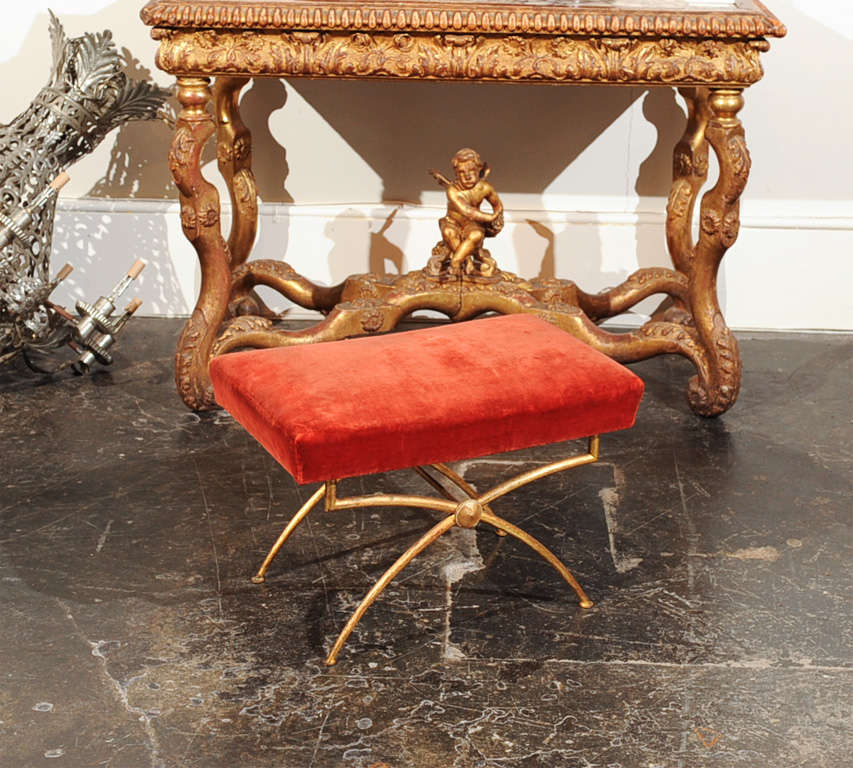 Gilded Wrought Iron Bench