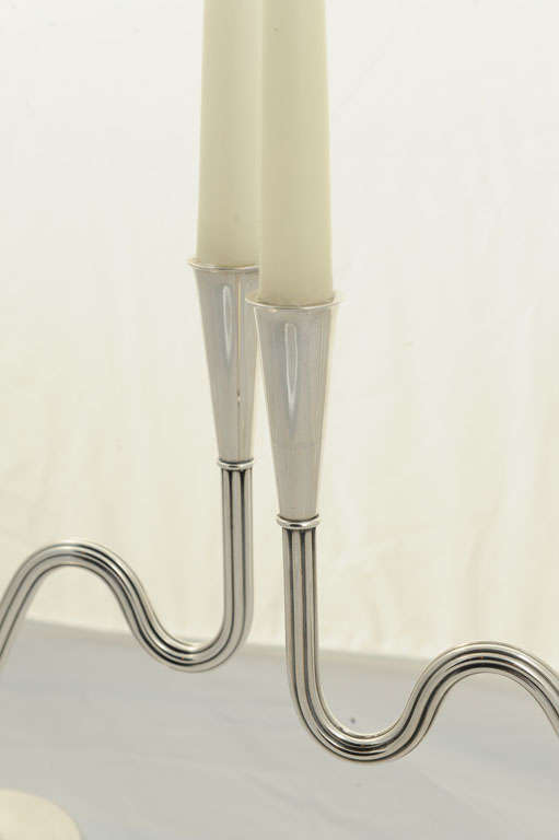 Sigvarrd Bernadotte - Sterling Silver Candelabra for Georg Jensen In Excellent Condition In San Francisco, CA
