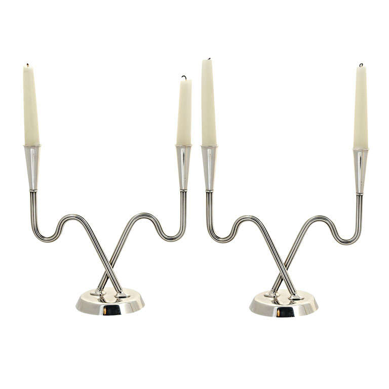 Sigvarrd Bernadotte - Sterling Silver Candelabra for Georg Jensen