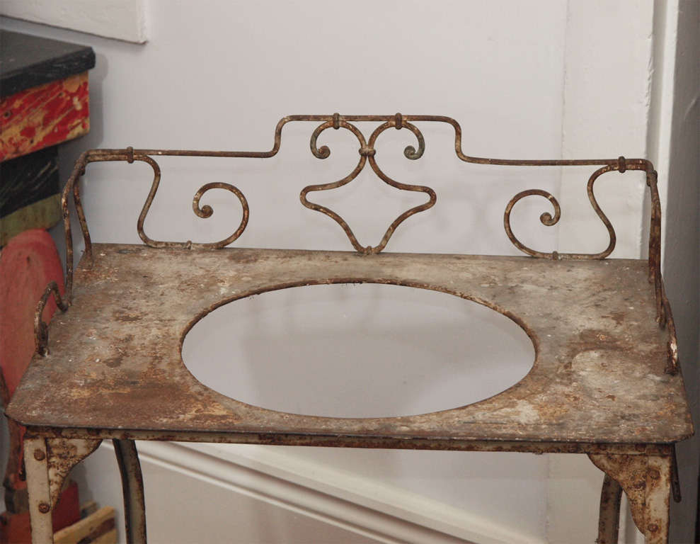 French Painted Iron Wash Stand