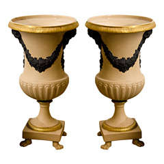 Pair of Neoclassical Pottery Urns