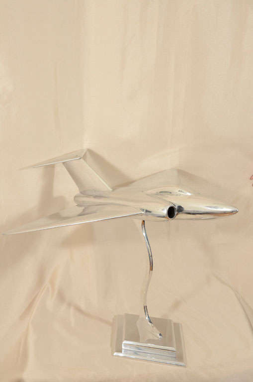 Large scale polished aluminum Gloster Javelin model plane. The Gloster Javelin was an 