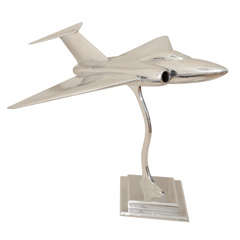 Vintage Large Polished Aluminum Gloster Javelin Model Airplane