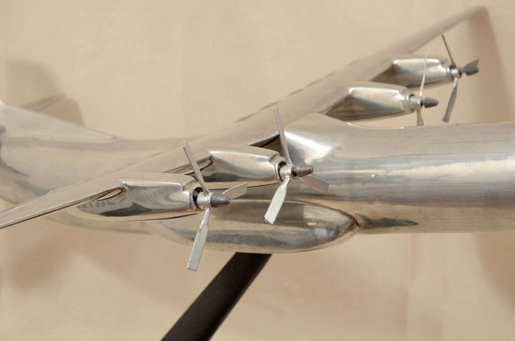 Polished Aluminum Douglas C-133 Cargomaster Model Airplane In Excellent Condition For Sale In New York, NY