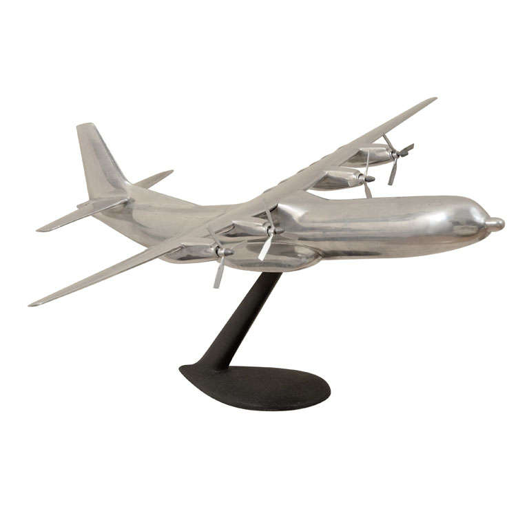 Polished Aluminum Douglas C-133 Cargomaster Model Airplane For Sale