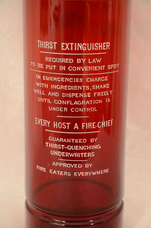 Red Thirst Extinguisher Cocktail Shaker In Excellent Condition In New York, NY