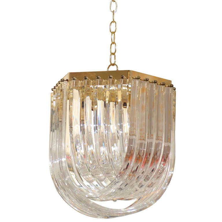 Lucite Hoop Chandelier