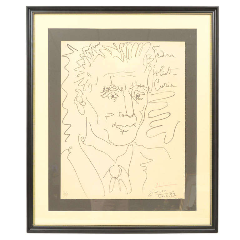 "Frederic Joliot-Curie", lithograph on paper, signed Picasso