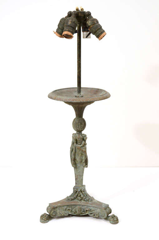 Pair of  E. F. Caldwell Bronze Lamps For Sale 2