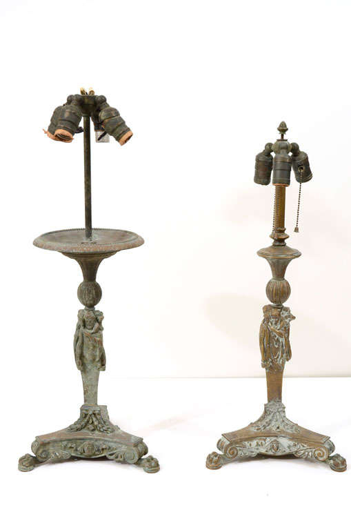 Pair of  E. F. Caldwell Bronze Lamps For Sale 5