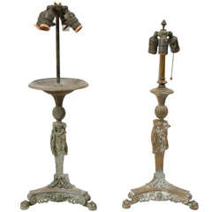 Pair of  E. F. Caldwell Bronze Lamps