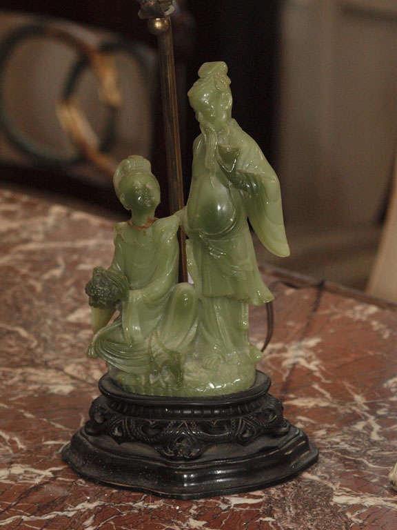 Jade Lamp In Good Condition In New Orleans, LA
