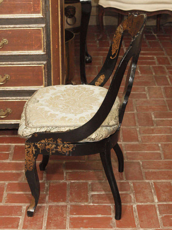 Pr Of Early Papier Mache Chairs 4