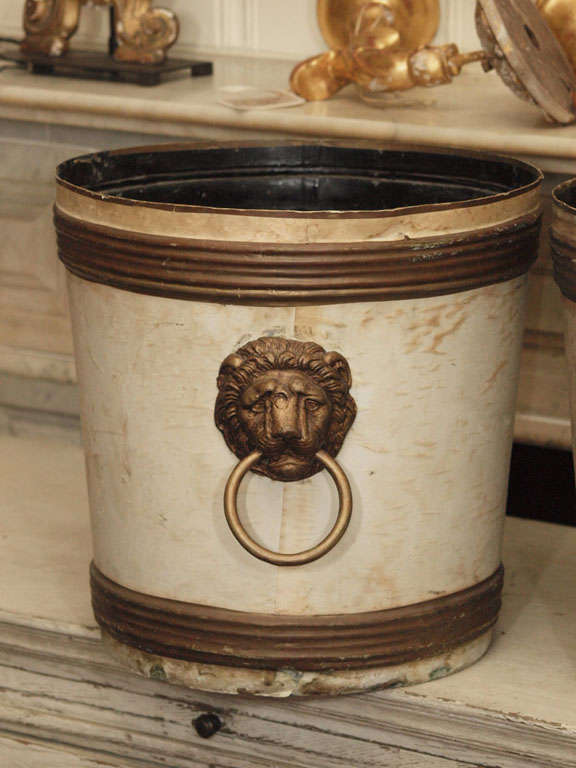 Neoclassical Pair of 19th Century Tole Jardinières