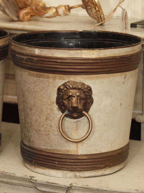 English Pair of 19th Century Tole Jardinières