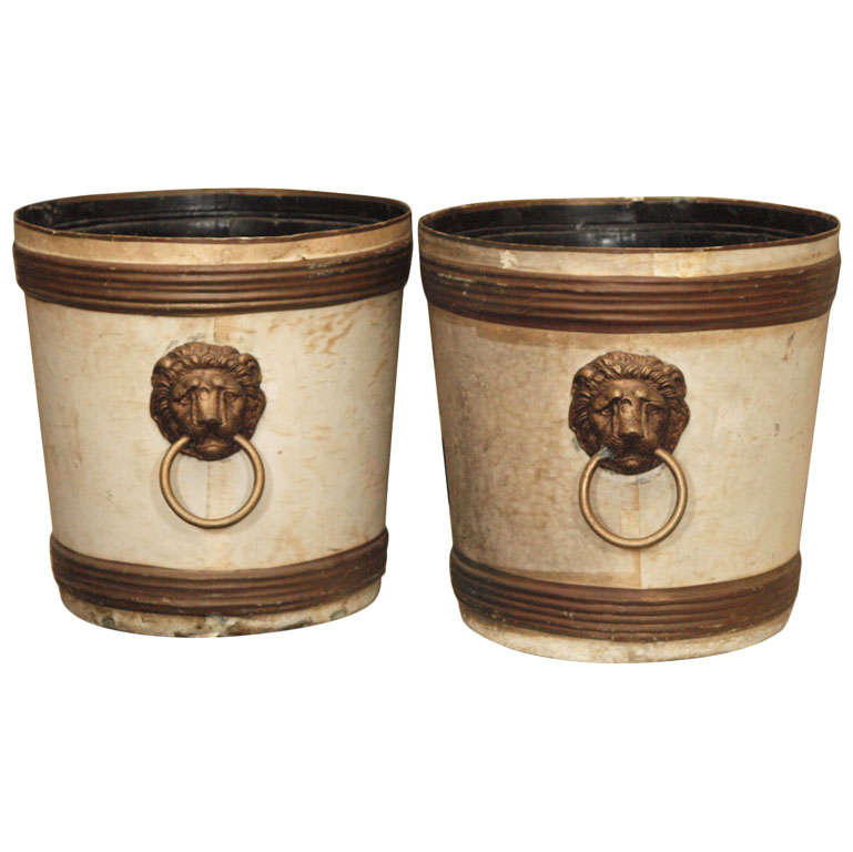 Pair of 19th Century Tole Jardinières