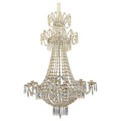 Double Crown, "Bag and Tent" Cut Crystal Chandelier