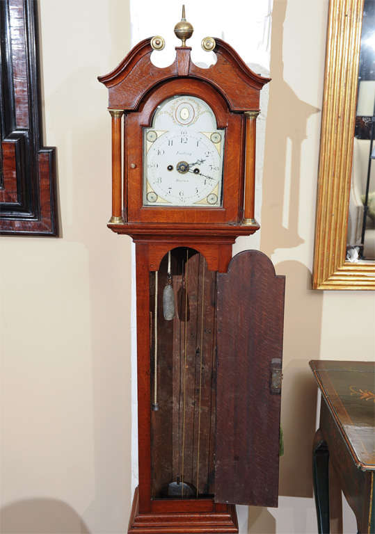 18th Century Miniature Mahogany Long Case Clock Marked 