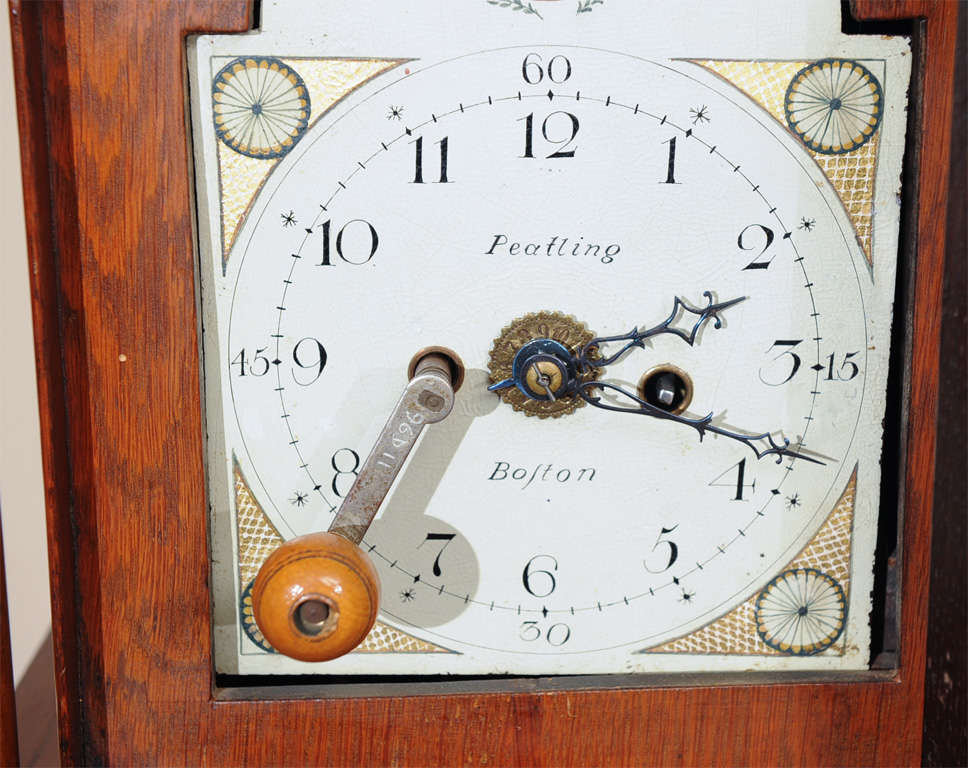 Miniature Mahogany Long Case Clock Marked 