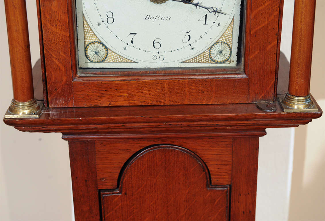 Miniature Mahogany Long Case Clock Marked 