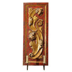 Large 19th Century Painted Wood Sconce