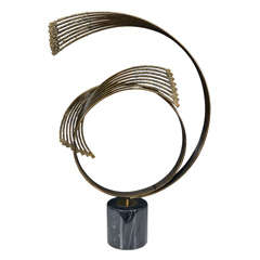 Mid-Century Brass and Marble "Spray" Sculpture by Curtis Jere