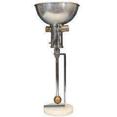  Amazing Rare Art Deco Nickel and Brass Lamp by Gilbert Rohde